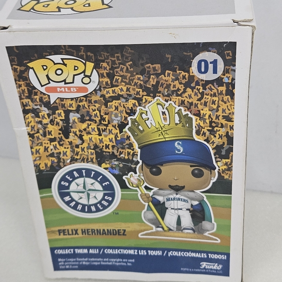 NIB hard to find #1 King Felix MLB Seattle Mariners Felix Hernandez funky pop - Picture 9 of 14